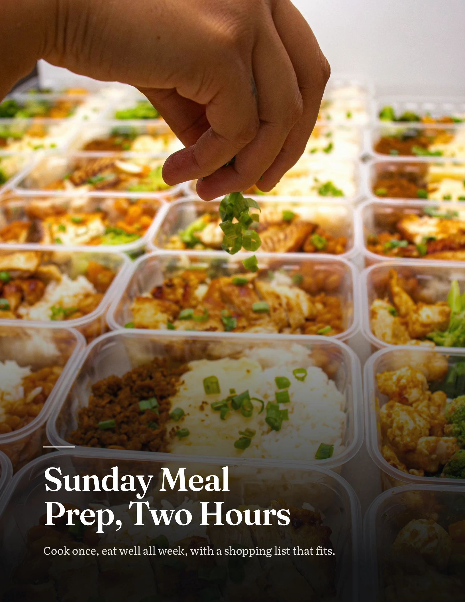 Sunday Meal Prep, Two Hours, a new cover concept